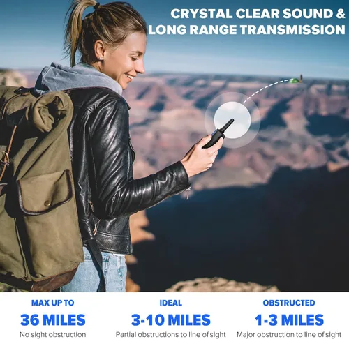 Vista 3 de Wishouse Walkie Talkies para adultos y niños, recargable de largo alcance, paquete de 8 unidades, regalo familiar para acampar