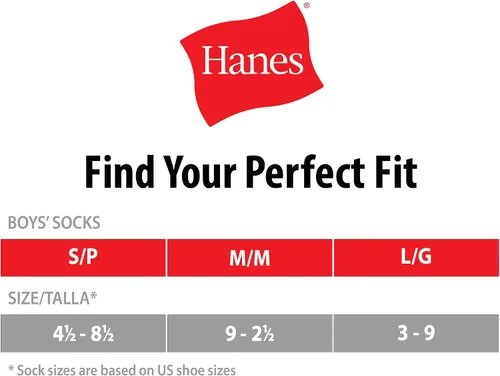 Vista 4 de Hanes boys Hanes Boys' Socks, Double Tough Cushioned Crew Socks, 12-pair Packs