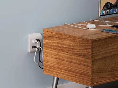 Vista 8 de ELEGRP Extensor de 6 salidas con anclaje central, pestaña de pared con conexión a tierra de 3 puntas, extensor de salida múltiple con 6 tomas