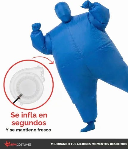 Vista 7 de Morph - Disfraz inflable azul para niños, disfraces de Halloween para niños