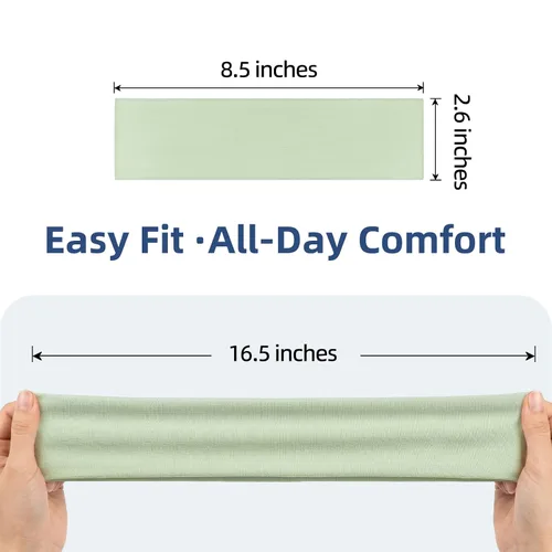 Vista 3 de Fishinsea Paquete de 8 diademas deportivas para mujer, tela elástica suave antideslizante, bandas para el cabello para entrenamiento diario, yoga