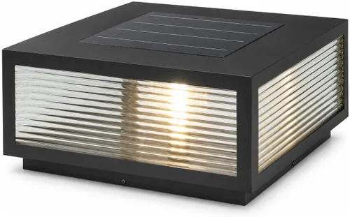 Vista 8 de Luces solares para postes al aire libre, de lujo, modernas, con tapa de poste solar, luz de columna de cubierta de valla con IP65, luces de pilar