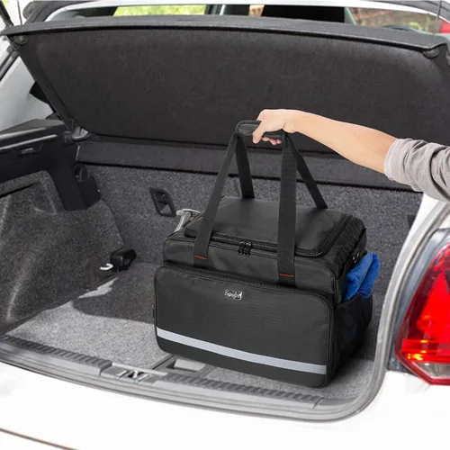Vista 7 de samdew Bolsa grande de detalles, organizador de detalles para almacenamiento de suministros de detalles de automóviles, organizador de limpieza