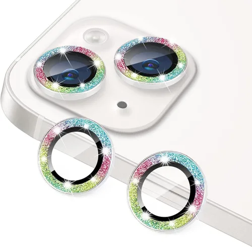 Vista 11 de Protector de Lente de Cámara para iPhone 13 Mini/iPhone 13, Vidrio Templado 9H Anti-Rayones Protector de Pantalla de Cámara de Metal a Prueba