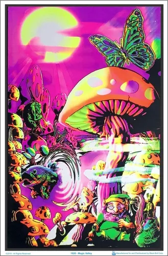 Vista 6 de Scorpio Posters Magic Valley - Póster de luz negra, flocado, 23 x 35 pulgadas