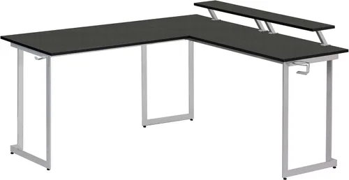 Vista 7 de Techni Sport Warrior - Escritorio para juegos en forma de L con panel de MDF, escritorio para computadora con marco de acero resistente a