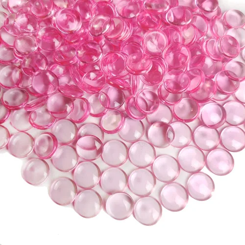 Vista 29 de HappyFiller 1200 PCS gemas acrílicas planas tipo canicas de 0.6" color morado brillante para rellenos de jarrones, confeti de fiesta, centros