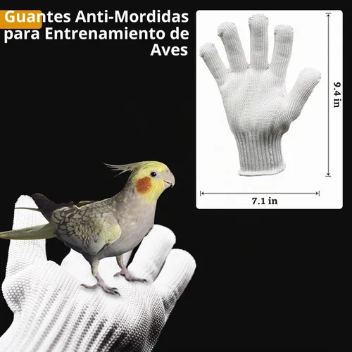 Vista 2 de QBLEEV 1 Pair Bird Handling Anti-Bite Gloves, Small Animal Bite Proof Gloves for Training
