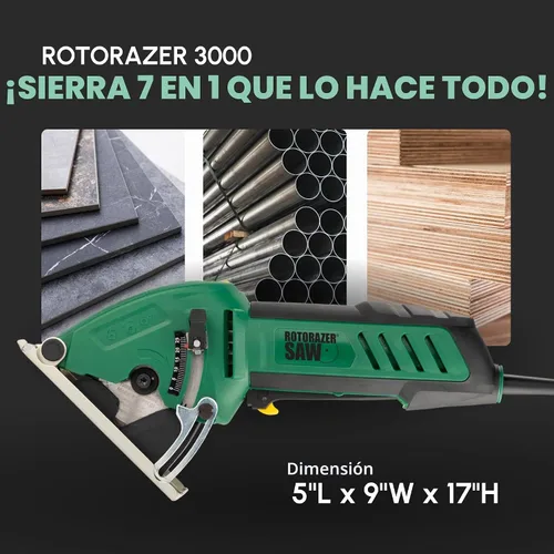 Vista 7 de Juego de sierra circular compacta ROTORAZER oficial para proyectos de bricolaje - Corte de paneles de yeso, azulejos, lechada, metal, tuberías, PVC