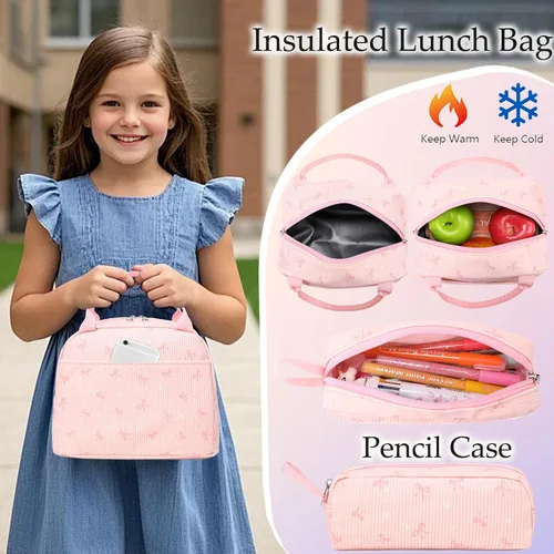 Vista 67 de Juego de mochila para niñas con diseño de unicornio, mochila escolar para niños, mochila para libros para niñas, set 3 en 1, regreso a clases