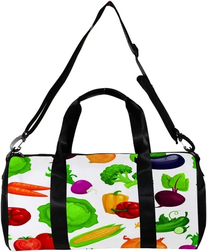 Vista 2 de LEVEIS Fresh Healthy Vegetables Sports Duffel Bag Travel Tote Carry on Weekender Gym Overnight Bag for Men & Women