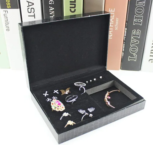 Vista 7 de DIY 5D Colorido Mariposa Diamante Pintura Joyero Kits para Adultos, Forma Especial Cristal Rhinestone Diamante Arte Joyero Organizador de Cuero PU