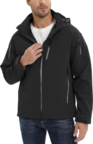 Vista 5 de TACVASEN Special Ops - Chaqueta táctica para hombre, resistente al agua, softshell y desmontable, con capucha