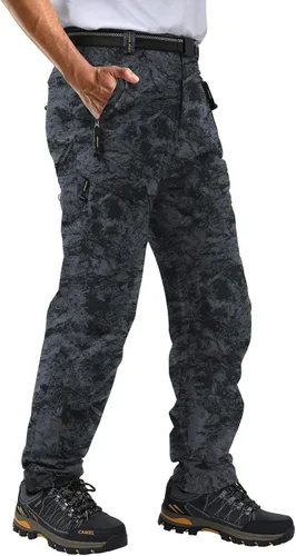 Vista 2 de SIKAINI Pantalones tácticos de secado rápido para hombre, ligeros, impermeables, para senderismo, Ripstop, con cinturón