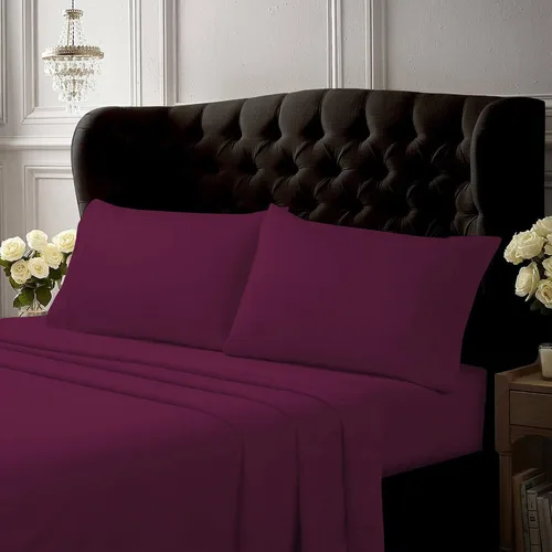 Vista 11 de Tribeca Living Juego de sábanas de cama tamaño King, de percal de algodón egipcio sólido, suaves y crujientes, con bolsillo extra profundo, 350