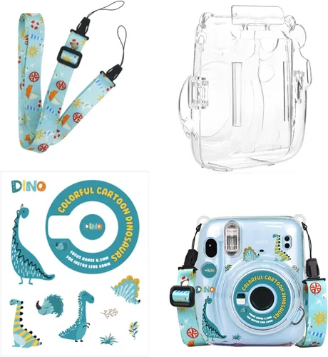 Vista 11 de Kit de funda transparente Mini 11 para Fujifilm Instax Mini 11, funda para cámara instantánea con bolsillo para película, calcomanías adhesivas