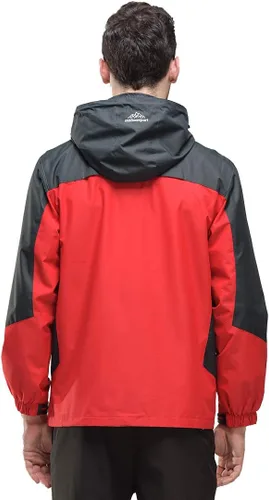 Vista 3 de Chaqueta impermeable para hombre, con capucha, senderismo, pesca, resistente al viento