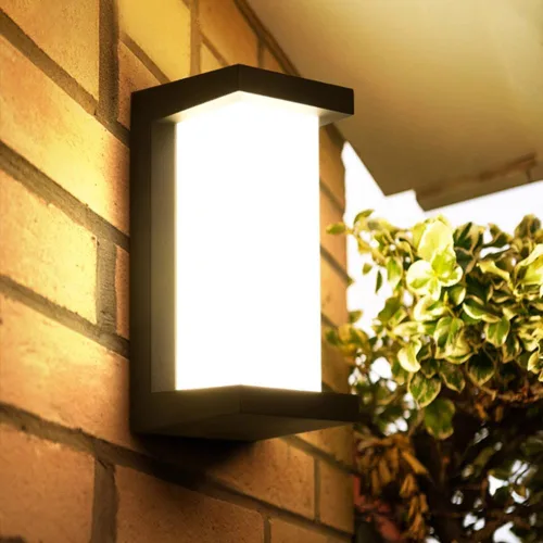Vista 4 de Sytmhoe Luces de pared exteriores del anochecer al amanecer, moderna lámpara LED para exteriores, aplique de pared negro de 3000 K, luz exterior