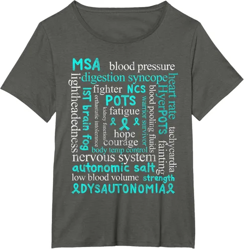 Vista 16 de Autonomic Disorders Teal Ribbon Camiseta para pacientes