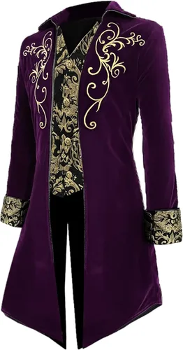 Vista 2 de Apocrypha Chaqueta medieval steampunk para hombre, chaqueta de príncipe victoriano