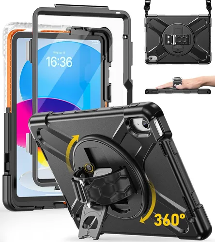 Vista 22 de BRAECN Funda para iPad de 9ª/8ª/7ª Generación, Funda Resistente a Prueba de Golpes con Protector de Pantalla, Soporte para Lápiz, Soporte para Tapa
