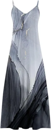 Vista 4 de Ceboyel Women Floral Spaghetti Strap Sundress Casual Summer Long Maxi Dress Vneck Sexy Boho Dresses Trendy Beach Clothes 2024
