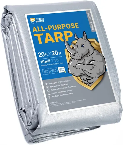 Vista 111 de GUARD SHIELD - Lona resistente, impermeable, de polietileno, gruesa, resistente a los rayos ultravioleta, con ojales, para exteriores, 6 x 8 pies