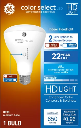 Vista 6 de GE Color Select - Bombillas LED de repuesto de 100 W, A19 de uso general (paquete de 2)