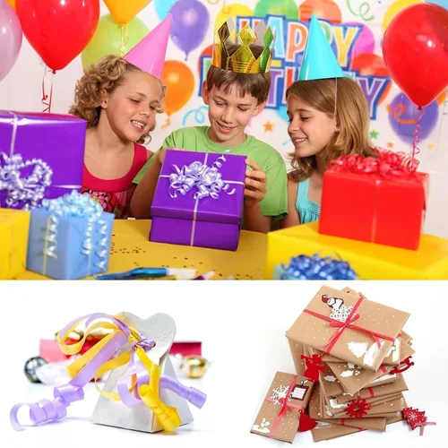Vista 5 de 48 rollos de cintas de 0.197 in y 11 yardas para globos rizadores, cintas de envoltura de regalos para manualidades, arcos, bodas, fiestas
