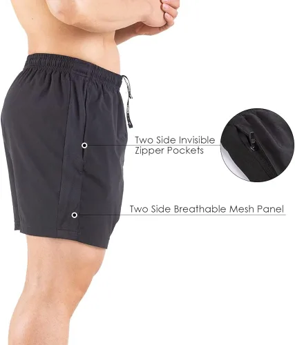 Vista 5 de Gaglg Pantalones cortos de correr para hombre de 5 pulgadas, paquete de 2 pantalones cortos de entrenamiento atlético de secado rápido con bolsillos
