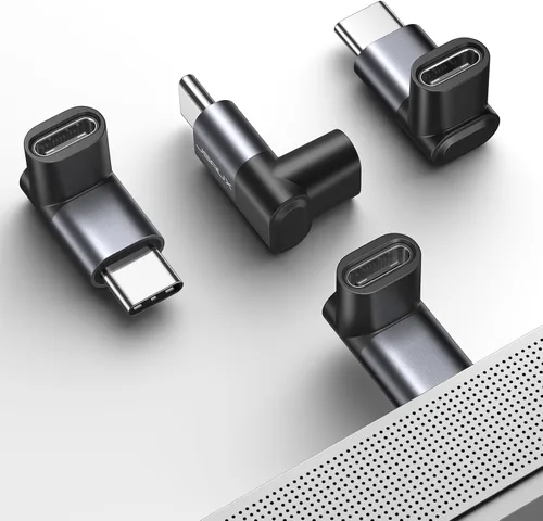Vista 10 de JSAUX Paquete de 2 adaptadores USB C a USB C de 90 grados, adaptador tipo C de ángulo recto de 100W y 40Gbps para transferencia de datos para Steam