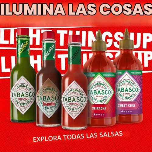 Vista 8 de TABASCO Marca Paquete de Variedad de Salsa Picante, Set de Regalo Incluye Cinco Botellas de Vidrio y Exprimibles de Salsa Picante Tabasco, Perfecto