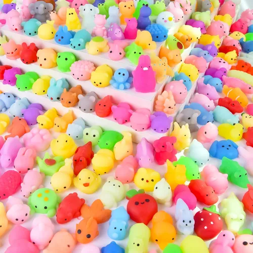 Vista 10 de 30 piezas de juguetes esponjosos Kawaii, juguetes blandos Mochi para niños, recuerdos de fiesta, mini juguetes esponjosos para aliviar el estrés