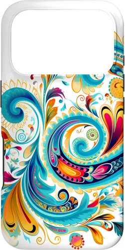 Vista 30 de Turquoise Paisley Boho Chic Case for iPhone 17