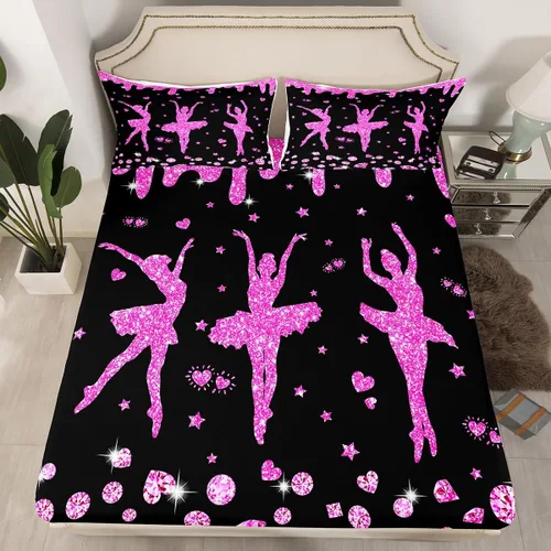 Vista 18 de Erosebridal Sábana bajera ajustable de gimnasia con bolsillo profundo para niñas y niños, tamaño individual, juego de ropa de cama deportiva