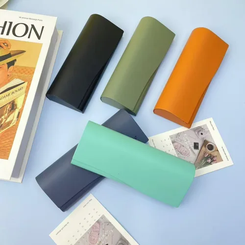 Vista 2 de Estuche rígido de cuero PU para gafas, bolsa de almacenamiento protectora para gafas de sol y gafas