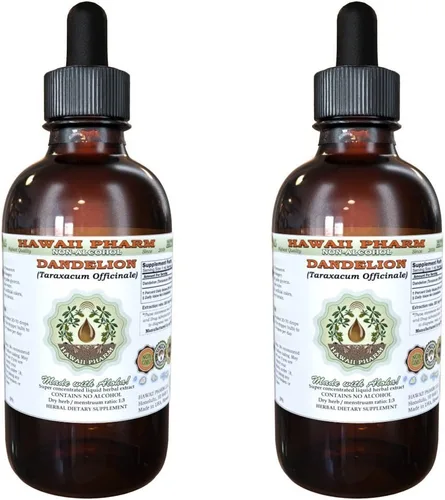Vista 5 de Hawaii Pharm Extracto líquido sin alcohol de diente de león, diente de león (Taraxacum Officinale) Suplemento herbario natural de glicerita de hoja