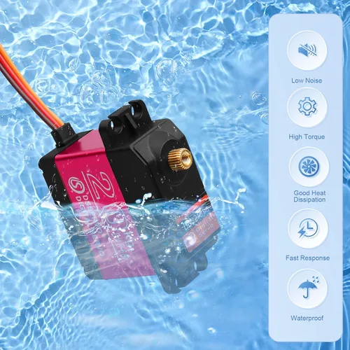 Vista 3 de 44.1 lbs impermeable Metal Gear RC Servo, 270°