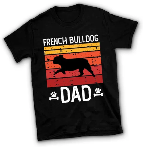 Vista 2 de French Bull Dog Dad - Camiseta de manga corta unisex con diseño de Bulldog Love regalo para dueño de perro talla M-4XL