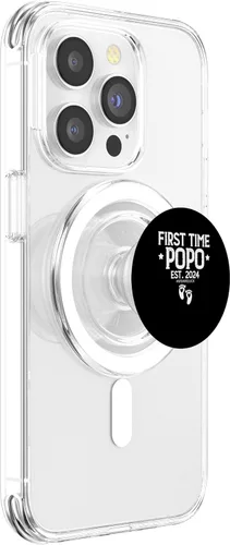 Vista 3 de First Time Popo Grandpa Est 2024 New Grandparents Est.2024 PopSockets MagSafe PopGrip for iPhone