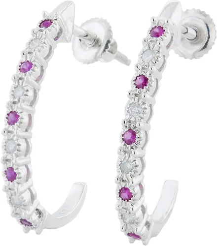 Vista 6 de Dazzlingrock Collection - Pendientes de aro para mujer, plata de ley