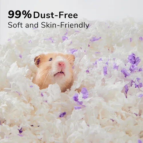 Vista 2 de Ropa de cama de papel natural suave 99% libre de polvo con control de olores, para hámsters, conejillos de indias, conejos, conejillos, conejillos