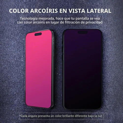 Vista 2 de EGKimBa Protector de pantalla de privacidad para iPhone 16 Plus, 15 Plus, 14 Pro Max, 6.7 pulgadas, vidrio templado con luz azul degradado - 2