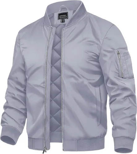 Vista 14 de TACVASEN Chaquetas bomber para hombre, chaqueta acolchada térmica, resistente al agua, abrigos de invierno cálidos
