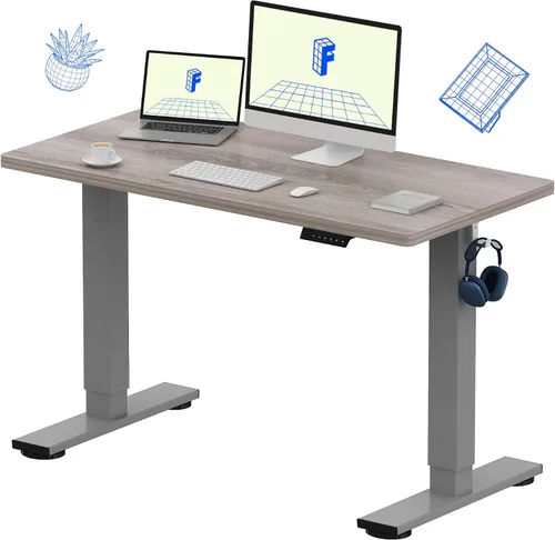 Vista 24 de FLEXISPOT Escritorio de Pie de Altura Ajustable Eléctrico, Marco de Escritorio de Pie de Acero Resistente con Controlador de Memoria