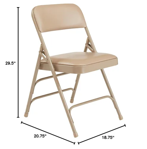 Vista 3 de National Public Seating - Sillas plegables portátiles acolchadas de alta calidad, serie 1300, tapizadas, sillas plegables resistentes