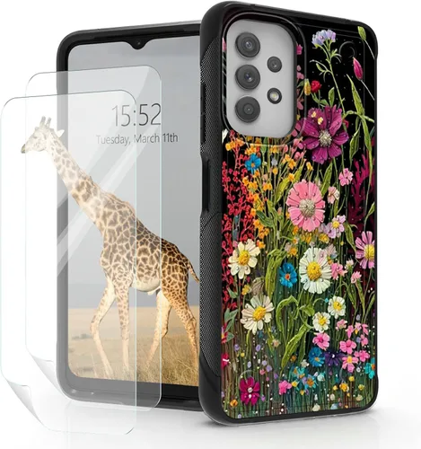 Vista 14 de Funda para Samsung Galaxy A23 Galaxy A13 4G/5G, Galaxy A04, Galaxy A04S, Galaxy A32 5G, con 2 protectores de pantalla, funda protectora de doble