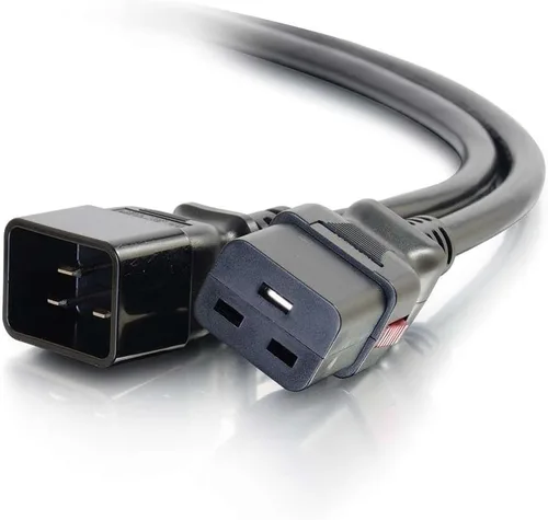 Vista 72 de Cable de alimentación C2G, cable de extensión corto, cable de extensión de alimentación, cable de alimentación de bloqueo, 10A, 250V, negro, 1 pie