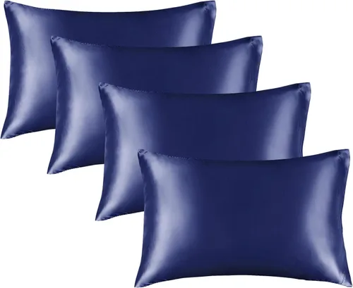 Vista 46 de BEDELITE Funda de almohada de satén para cabello y piel, súper suave y refrescante similar a las fundas de almohada de seda, paquete de 2 con cierre