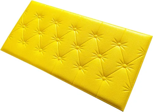 Vista 11 de Paneles de pared de espuma autoadhesivos 3D, 23.6 x 11.8 pulgadas, decoración de revestimiento de cuero, anti-colisión, cojín suave para cubrir Azul